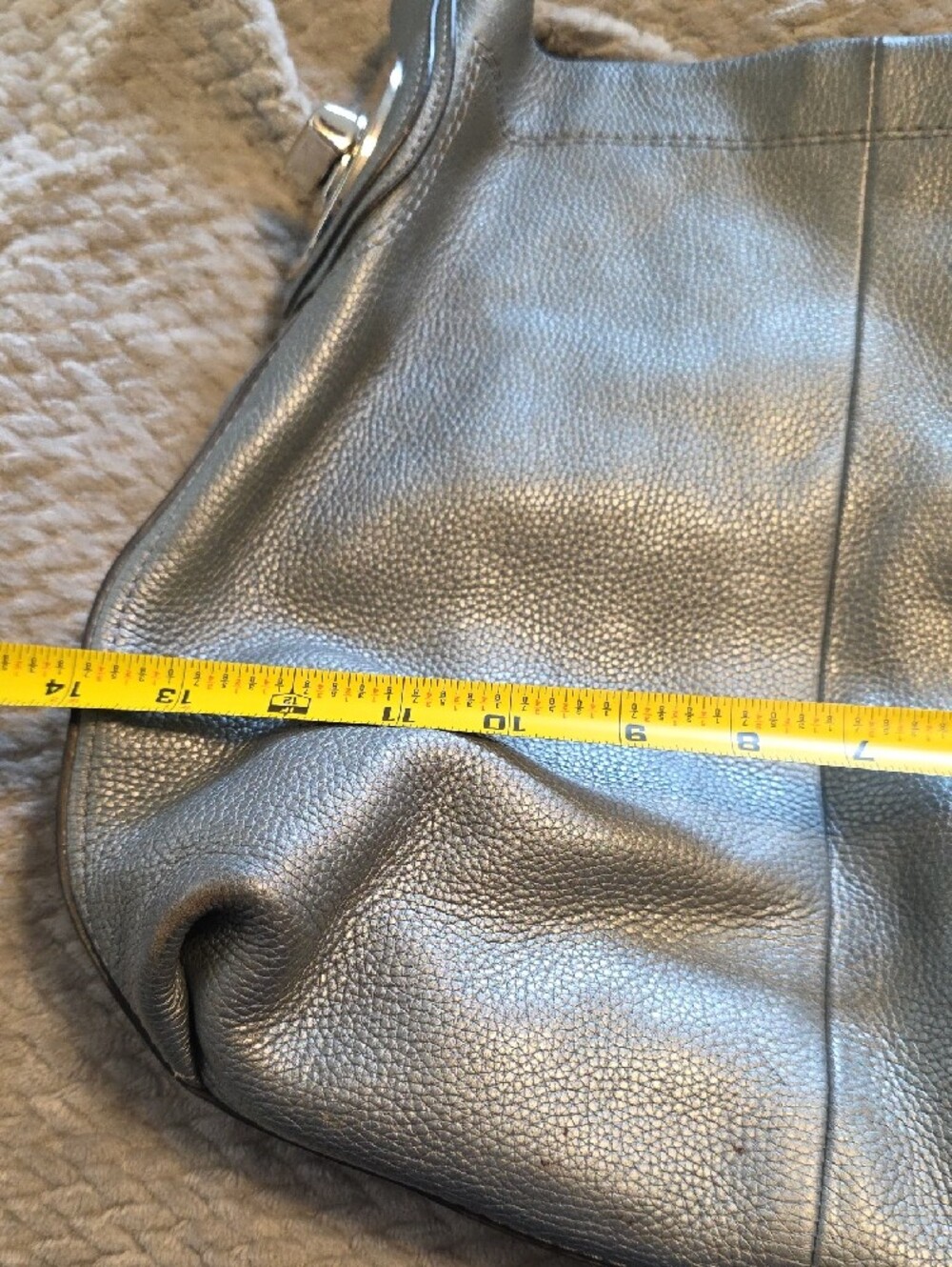 Coach Pebbled Leather Shoulder Hobo in Gray - Picture 9 of 10
